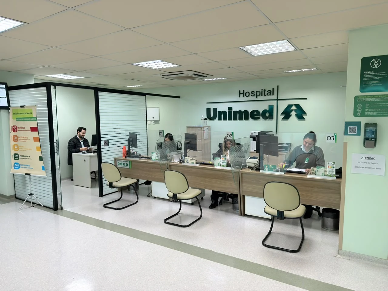 Recepção do Hospital Unimed Sudoeste Paulista em Itapeva